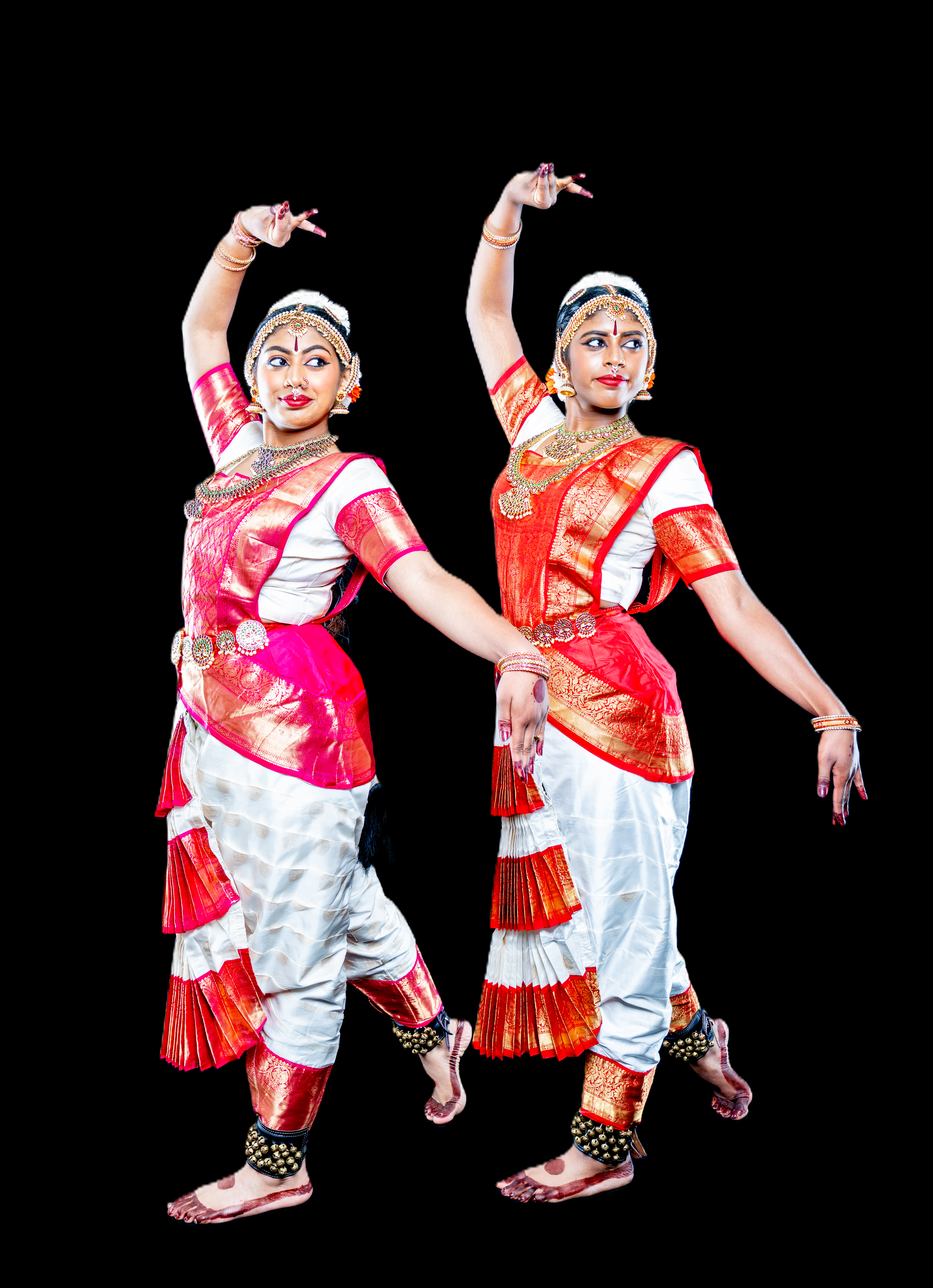 Dancer in white and red costume